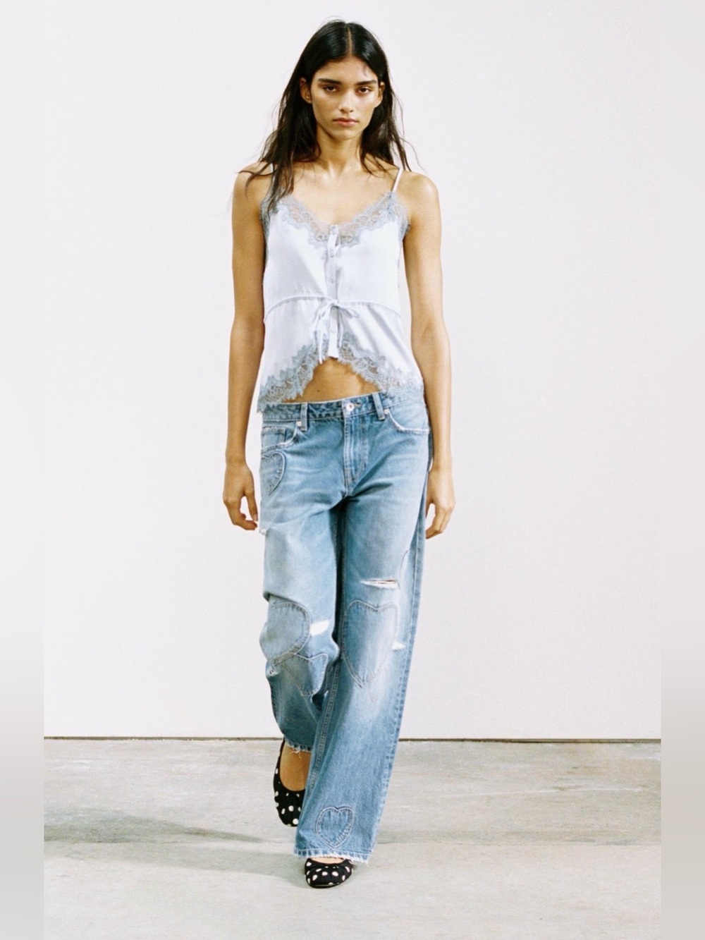 Zara Mid Rise TRF Boyfriend Jeans with Heart